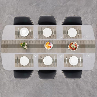 Table Runner 88 Inches Long, Vinyl Woven Farmhouse Table Runners | Washable - Image 8