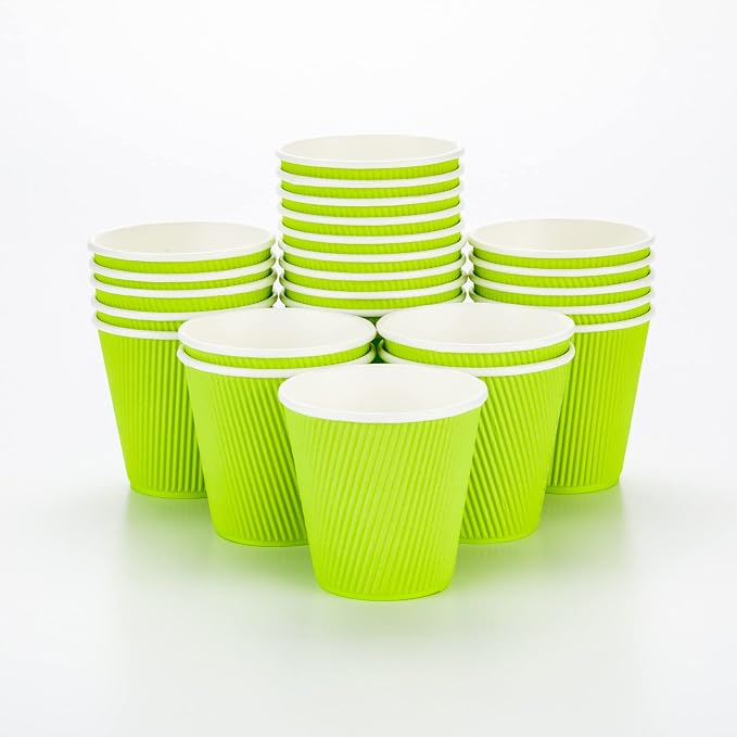 Restaurantware Ripple Wall Coffee Cups 500 Count 8 Ounce Insulated Eco Green by Restaurantware