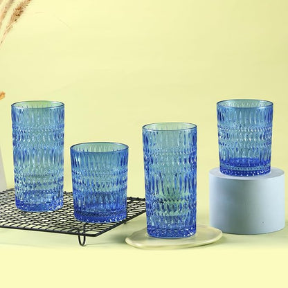 Loivttvv Glassware Drinking Glasses Set of 8, 14 oz Highball Glasses & 10 oz - Image 6