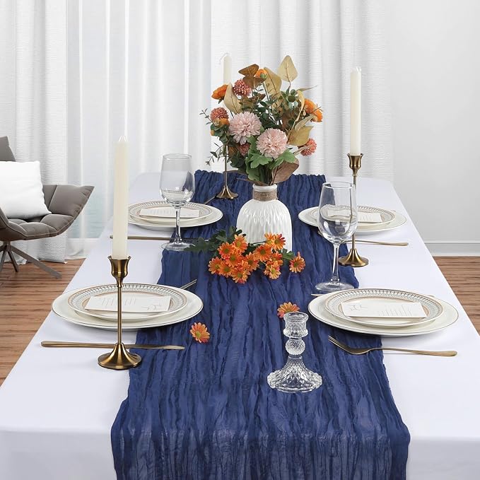 6 Pack Navy Blue Cheesecloth Table Runner 10Ft Gauze Cheese Cloth Table Runner - Image 3
