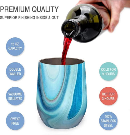 CHILLOUT LIFE 12 oz Stainless Steel Wine Tumbler - Image 3