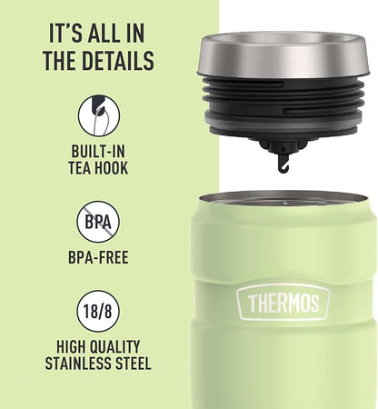 THERMOS Stainless King Stainless Steel Tumbler, Matte Green | Vacuum-Insulated - Image 4