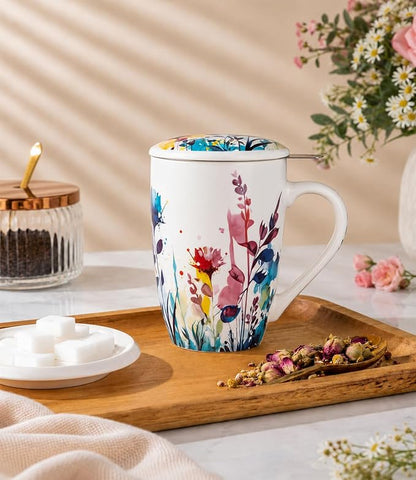 AmorArc Tea Cup With Infuser and Lid, 18oz Loose Leaf Tea Mug With Steeper | - Image 3