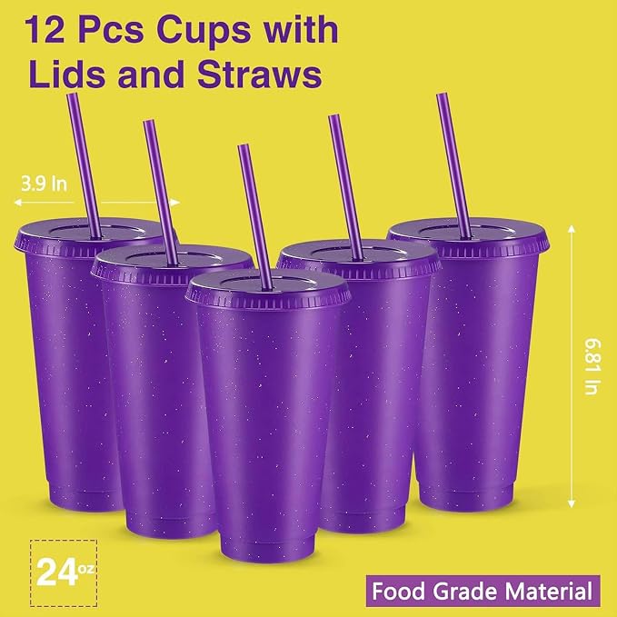Amyhill 12 Pcs Reusable Glitter Cups - Image 2