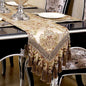 European Jacquard Fabric Multi-Tassels Table Runner by OZXCHIXU