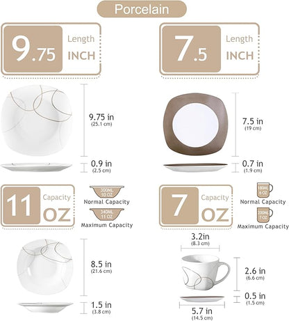VEWEET 30 PCS Ceramic Dinnerware Sets - Image 2