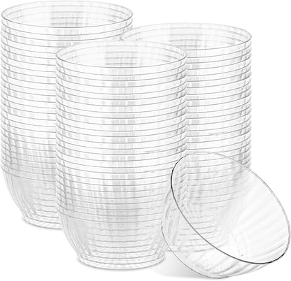PLASTICPRO 200 Pack Small Plastic Bowls Crystal Like 6 oz Bowls Elegant Bulk by PLASTICPRO