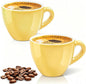 Pilnocok Ceramic Espresso Cups Set of 2, 2.5 oz Yellow Small Coffee Mugs | by Pilnocok
