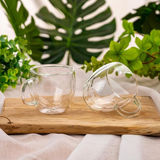 Espresso Cups Set Of 2 5 Oz, Double Walled Glass Coffee Mugs - Image 6