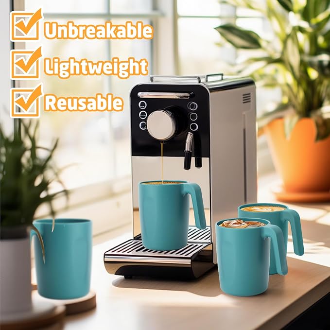 Coffee Mug 16 OZ, Wheat Straw Coffee Mugs Set of 6, Unbreakable Water Tumbler - Image 4