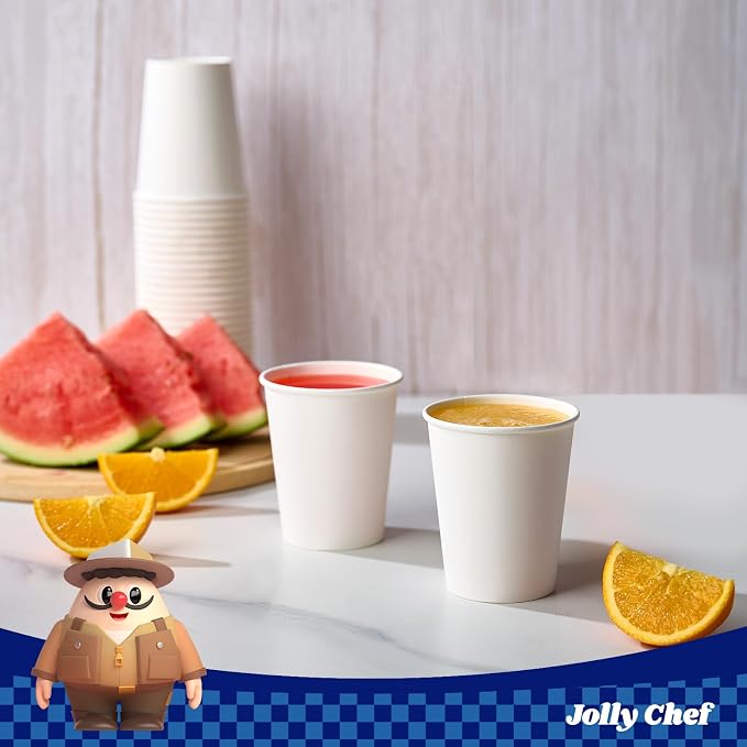 JOLLY CHEF 400 Pack 8 oz Paper Coffee Cups, Water Juice or Tea, Suitable - Image 5