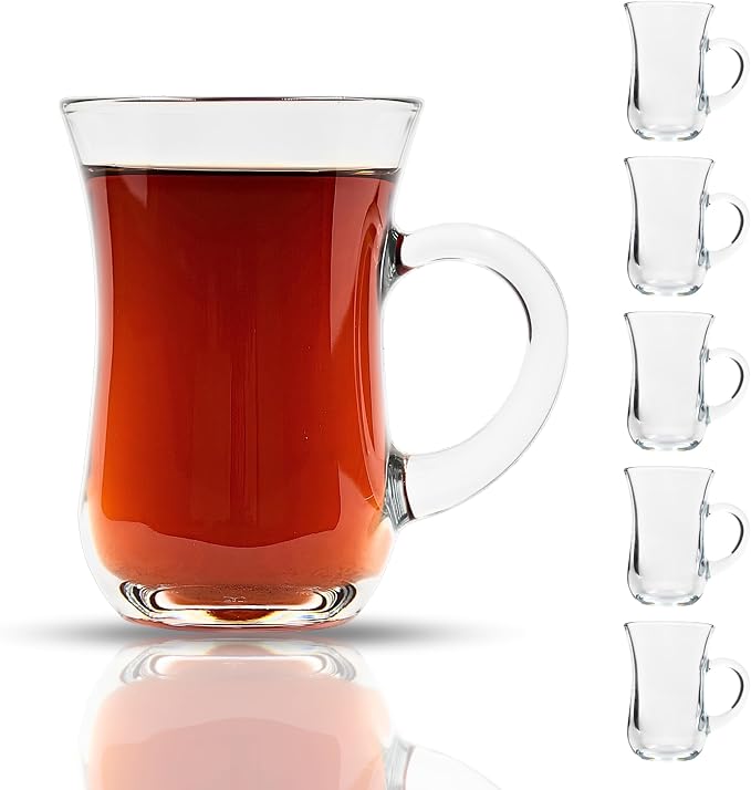 Tea Glasses with Handle Set of 12, Small Clear Glass Tea Cups - Image 8