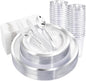 YOUBET 175PCS Clear Plastic Plates with Silver Rim include -Disposable Silver Plstic Plates Includes 50 Silvery Plastic Plate, 25Forks, 25Knives, 25Spoons, 25Cups, 25Napkins for Wedding & Party