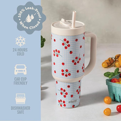 Ello Oasis 40oz Tumbler with Handle & Retracting Straw | Reusable Insulated - Image 5