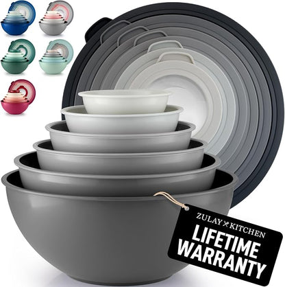 Zulay Kitchen 12 Piece Plastic Nesting Mixing Bowls by ZulayKitchen