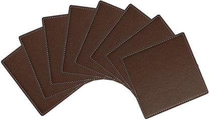 uxcell Square Drink Coasters Set of 8 White Stitched Dual Sided Non-Slip by uxcell