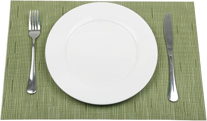 SHACOS Placemats Set of 6 Woven Vinyl Place Mats - Image 5