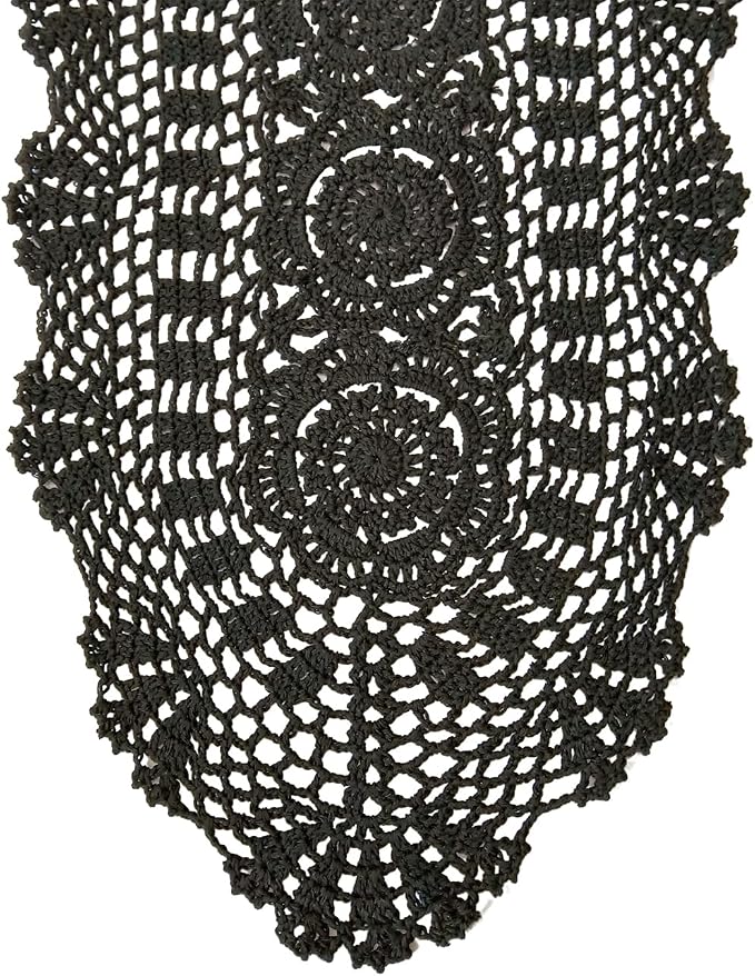 Phantomon Oval Lace Table Runner Doilies Floral Table Scarf Furniture Cloth - Image 2