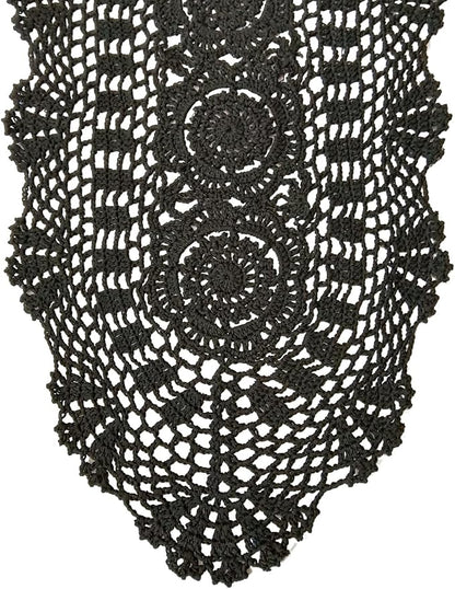 Phantomon Oval Lace Table Runner Doilies Floral Table Scarf Furniture Cloth - Image 2