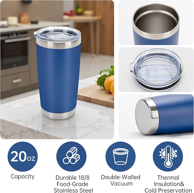 IEOVIEE 32 Pack 20oz Stainless Steel Insulated Bulk Tumblers - Image 5