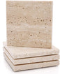 4 Pack Travertine Coaster, Stone Bar Drink Coasters, Limestone Coffee Cup by YIMITEE