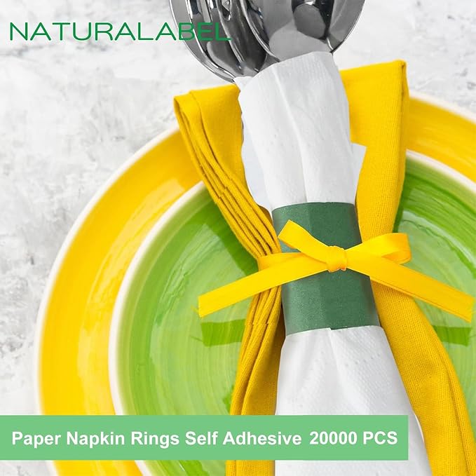 Self-Adhesive Napkin Bands, Bulk Pack of 20, elegant table setting, - Image 3