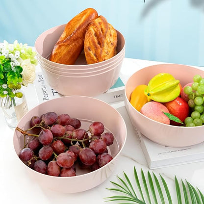 8 Pack Pink Serving Bowls for Easter | 128oz Heavy Duty Disposable Plastic Bowls - Image 6