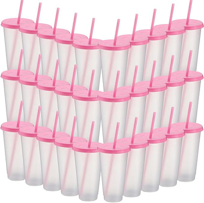 Honeydak 60 Pack Tumbler with Straw and Lid Bulk Cups by Honeydak