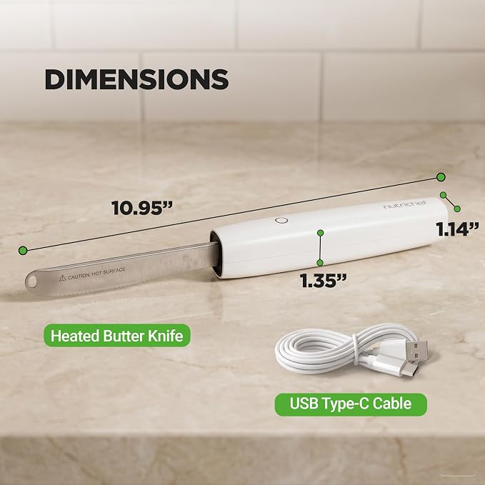 NutriChef Heated Butter Knife | Rechargeable Cordless Heating Butter Spreader - Image 7