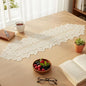 Beige Oval Lace Table Runner Doilies, Cotton Handmade Crochet Placemats by Unknown