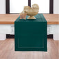 Solino Home Cotton Linen Table Runner Dark Green Hemstitch, 14 x 120 in | by SolinoHome