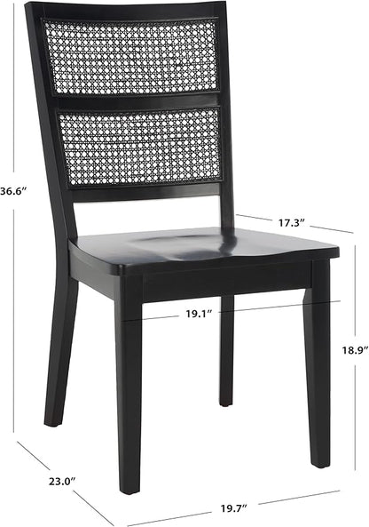 SAFAVIEH Home Collection Toril Coastal Black Dining Chair Set of 2
