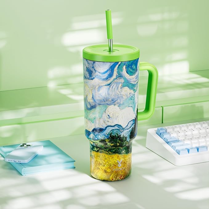Meoky 40 oz Tumbler with Handle and Straw: Stainless Steel Insulated Tumbler - Image 7