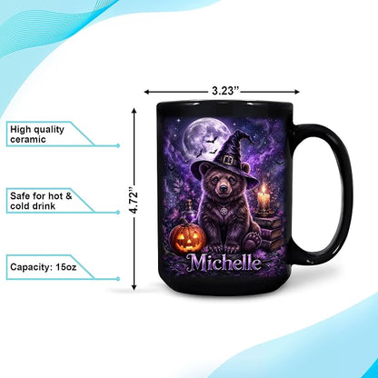 Hyturtle Personalized Halloween Bear Mug, Custom Name Gift - Image 4