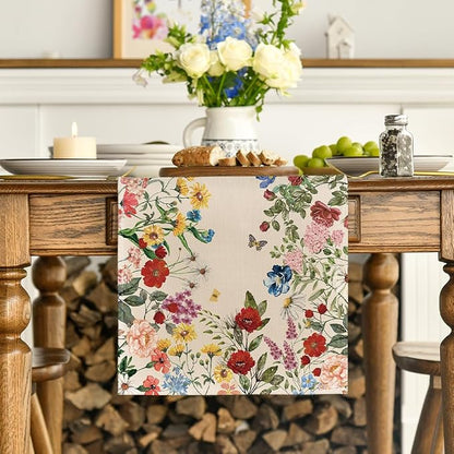Artoid Mode Plants Floral Butterfly Valentine's Day Table Runner, Anniversary - Image 2