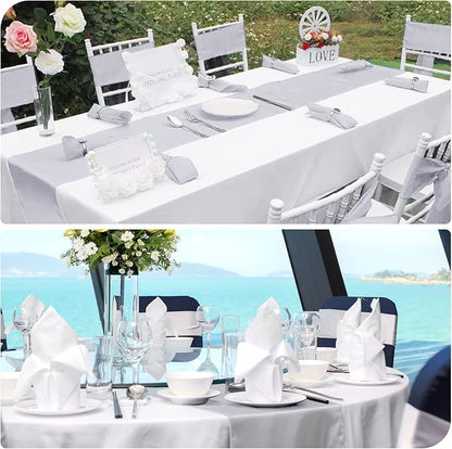 12 Pack Silver Satin Table Runner 12 x 108 Inch Long Premium Table Runners - Image 5