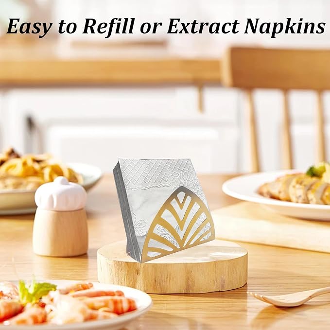 Gold Metal Napkin Holder, Triangle Shape Vertical Napkin Organizer - Image 6
