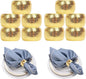 Napkin Rings Gold Set of 10 Bling Napkin Rings for Weddings Christmas Napkin Rings Gold for Dining Table, Holiday Décor and Special Occasions (Golden 10PCS)