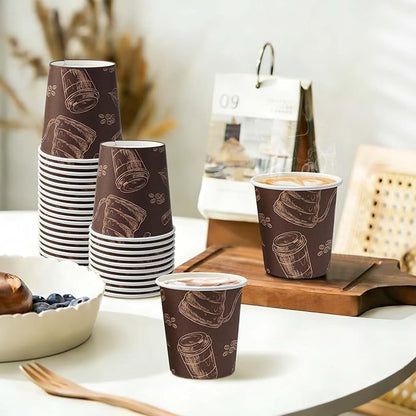 300 Pack 6 oz Disposable Paper Cups, Food Safe Paper Coffee Cups Hot Cold Beverage Drinking Cup for Coffee, Water, Tea, Juice, Espresso
