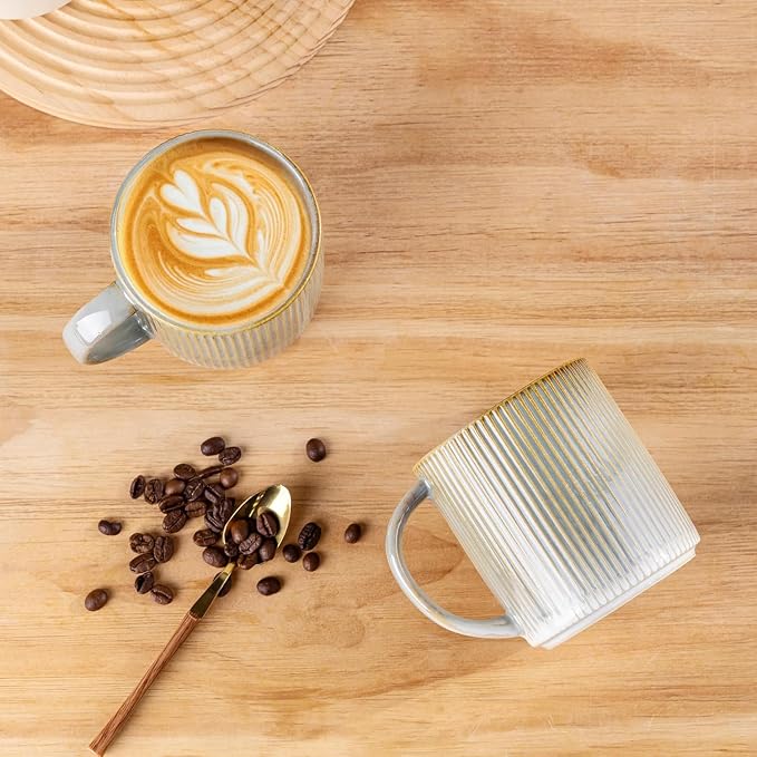 theterra Ceramic Coffee Mugs Set of 4, 14.2 oz Coffee Cups - Image 3