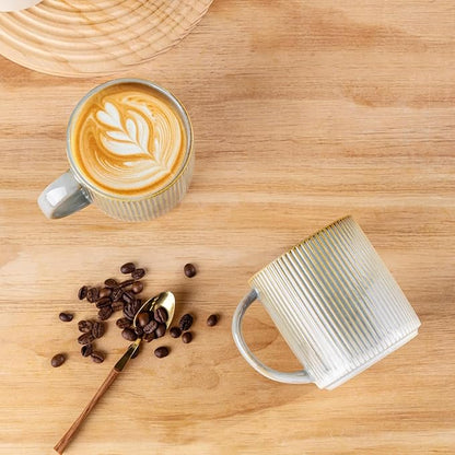theterra Ceramic Coffee Mugs Set of 4, 14.2 oz Coffee Cups - Image 3