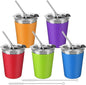ShineMe Stainless Steel Kids Cups, Straws & Silicone Sleeves, BPA Free by ShineMe