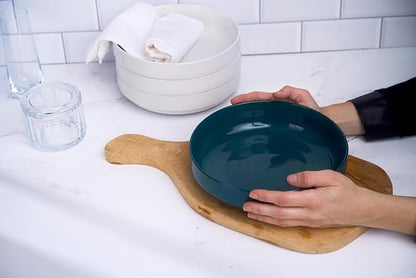 KooK Pasta Bowl, Bowl Plate, Low Bowl, Plate Bowls, Ceramic Large Shallow Bowls - Image 3