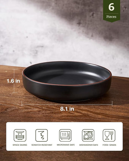 famiware Mercury Pasta Bowls Set of 6, 33 oz Large Salad Bowls, Lead-free and - Image 7