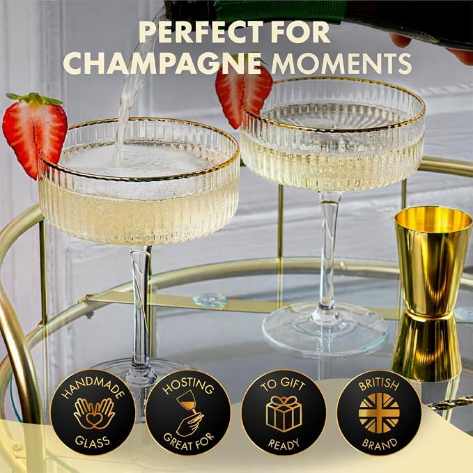 VEMACITY - Ribbed Espresso Martini Glasses Set of 4 - Image 3