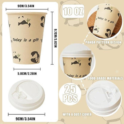 10 OZ 25 Pack Disposable Cups Paper Coffee Cups - Image 2