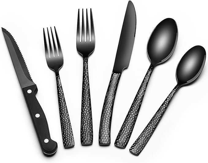 EWFEN 24-Piece Black Silverware Set by EWFEN