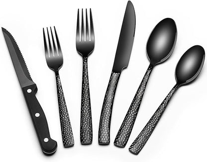 EWFEN 24-Piece Black Silverware Set by EWFEN