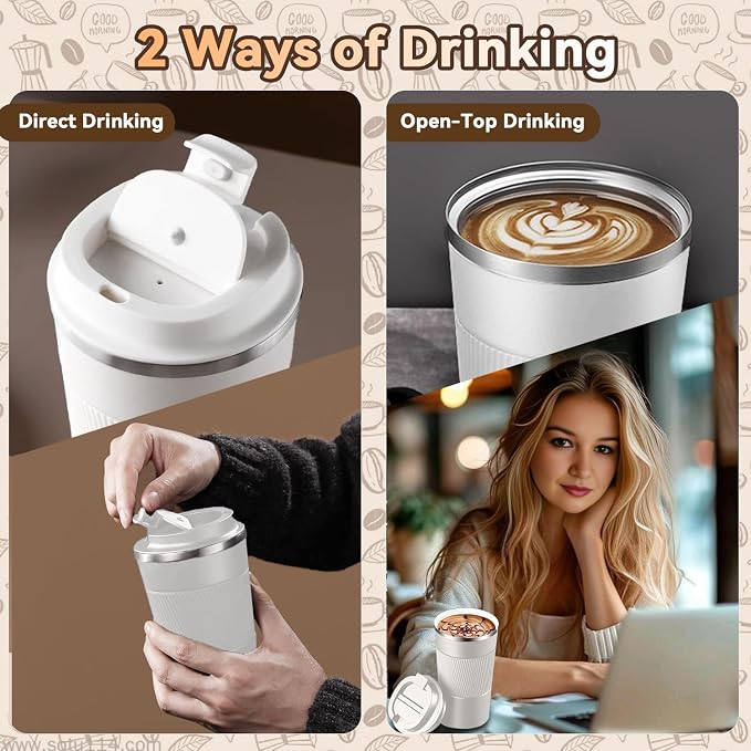 12OZ Travel Coffee Mug Insulated Coffee Cup - Image 8