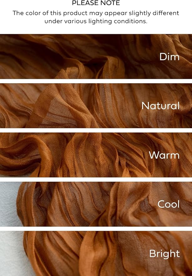 Ling's Moment Terracotta Cheesecloth Table Runner, 168 Inch, Burnt Orange | 14FT - Image 8